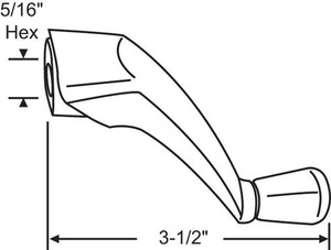 CRL White Folding Roto-Drive Crank Handle H4080 - Picture 1 of 2