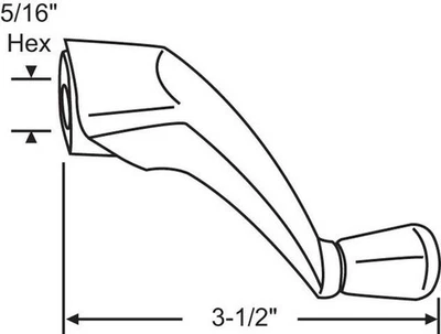 CRL White Folding Roto-Drive Crank Handle H4080 - Image 1 of 2