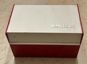 View-Master GAF Library Box Case Vintage Red White Hinged USA Viewmaster - Bild 1 von 10