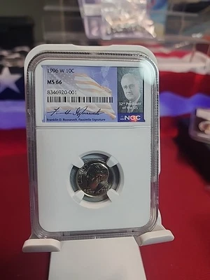 MS66 1996-W Roosevelt Dime NGC PORTRAIT LABEL - Image 1 of 4