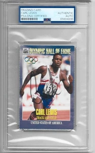 Autographed Carl Lewis Olympic Hall of Fame card  PSA/DNA - Picture 1 of 1