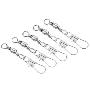 Pesca Barile Girevole con Interblocco Scatto,100pz 22lb Carbonio Acciaio,Argento - Foto 1 di 5