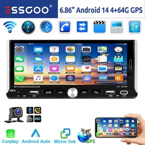 Autoradio 6.9" 1 DIN Android 14 4+64G Carplay GPS Navi RDS Bluetooth WIFI Kamera - Bild 1 von 13