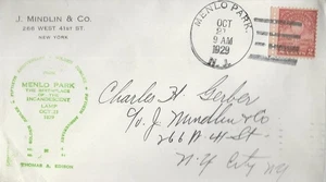 1929 FDC, #654, 2c Electric Light Jubilee, Planty #47 - Bild 1 von 2