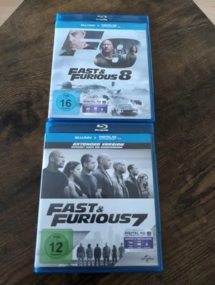 Fast and Furious Teil 7 & 8, BluRay DVD, Neuwertig Mit OVP - Bild 1 von 3