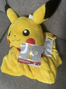Super Soft Pokemon Pikachu 30” x 50” Hooded Throw Kids - Picture 1 of 4