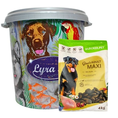 4 kg Gino's Adult Maxi mit Huhn Hunde Trockenfutter Lecker.Pet® in 30 L Tonne - Bild 1 von 4