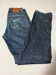 Jeans Gustin Para Hombres 32x33 Botón Mosca Denim Recto Azul Crudo California Cosido - Imagen 1 de 10