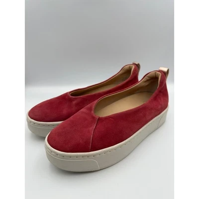 Naked Feet Regime Platform Sneakers Suede Leather Shoes 7.5 Red Lightweight - Image 1 of 4