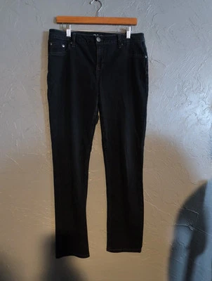 Pantalones de mezclilla Style & Co Jeggings para mujer 10 con ribete plateado lentejuelas bolsillos azul oscuro Foto 1 de 4