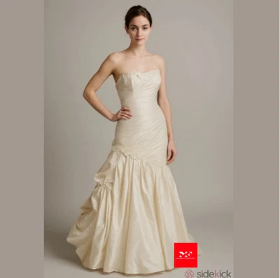 COSMOBELLA MILANO IVORY STRAPLESS WEDDING GOWN SIZE 10 - Image 1 of 4