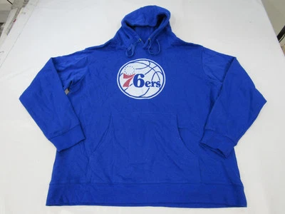 New Philadelphia 76ers Mens Size 2XL 2XLarge Blue Hoodie w/ Distressed Print - Image 1 of 3