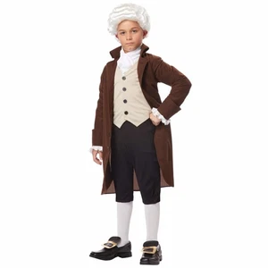Benjamin Franklin Colonial Man Founding Father Scientist Historical Boys Costume - Picture 1 of 2