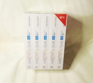 Memorex RV VHS Video T-120 5 Pack Blank 6hr 120 Min (new sealed) - Picture 1 of 6