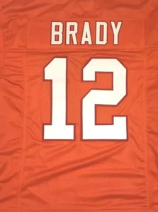 Tampa Bay Buccaneers - Tom Brady #12 Rugby Style Jersey Men's Orange M - Picture 1 of 3