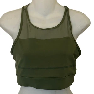 ZYIA Active olivgrüner Damen Sport BH Größe Large 1/4 Reißverschluss Racerback Mesh - Bild 1 von 8