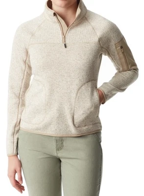 BASS OUTDOORWomen's Mixed-media Pullover Sweater In Gardenia Bage Color Size M - Image 1 of 3