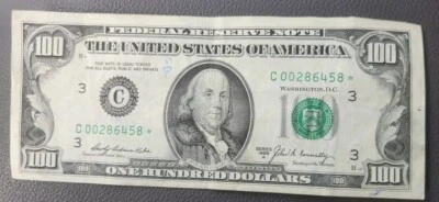 Nota da Reserva Federal STAR 1969-A US$ 100 Filadélfia - Imagem 1 de 3