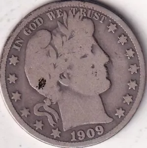 1909-O SILVER Barber Half Dollar - VG - #161 - BEAUTIFUL COLOR - Picture 1 of 2
