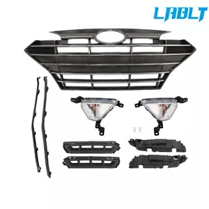 Parrilla delantera completa LABLT luces antiniebla parrilla negra para Hyundai Elantra 2019 2020 - Imagen 1 de 11