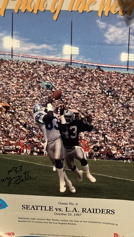 VTG Seahawks Pietros Pizza 11x14 Poster Ray Butler 10/25/87 Cover