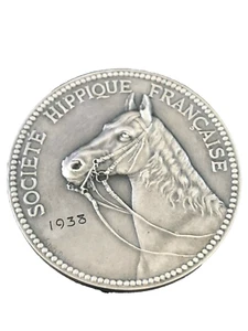 Reloj Vintage Plata Esterlina Sociedad Francesa de Caballos Llavero Premios Medalla 1938 - Imagen 1 de 7