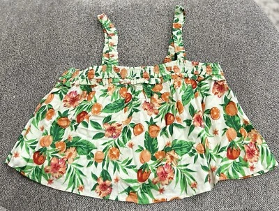 DEREK HEART Women's Crop Top Pullover Sleeveless Large Oranges Stretch Cute NWT - Image 1 of 4