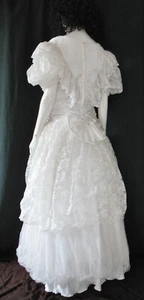 Brautkleid Rüschen Spitze Krinoline Kleid Victorian Nostalgie Vintage 70-80er - Bild 1 von 24