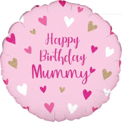OAKTREE UK LTD Happy Birthday Mummy Foil Balloon Hearts 18 Inch Mum Mother Party Decoration