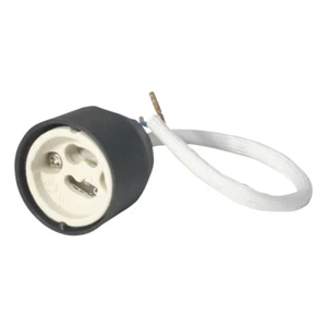 GU10 Lampholder LH02 Ceramic Socket with 150mm PVC Silicon Power Cable - 10 PACK - Picture 1 of 1