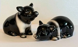 Salero y pimentero cerdito blanco y negro cerdos saleros - Imagen 1 de 6