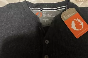 The American Outdoorsman Black Thermal Waffle Knit Long Sleeve Shirt Size Large - Picture 1 of 5