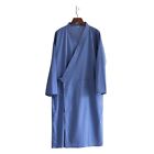 Kimono Japonais Décontracté Classique Homme Yukata Long Peignoir Coton Bleu Ma