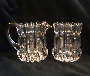 Vintage Imperial Glas klar gebrochen Säule Milchkännchen & offene Zuckerdose Smithsonian - Bild 1 von 9