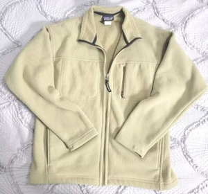 Patagonia Men's Jacket L Tan Vintage Full Zip Fleece Made in Columbia RN51884 - Picture 1 of 19