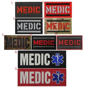 Embroidered Reflective Medic EMS Star of Life Hook Loop Patch IR Fastener Badge - Picture 1 of 11