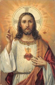 AL4-228) CARTOLINA SACRO CUORE DI GESU' - Bild 1 von 2