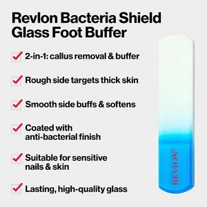 Revlon Bacteria Shield Glass Foot Buffer + Anti-Bacterial Technology Pick A Pack - Picture 1 of 11