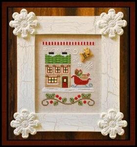 Country Cottage Needleworks Cross Stitch Chart ~ Santa's Sleighworks w/Button - Picture 1 of 2