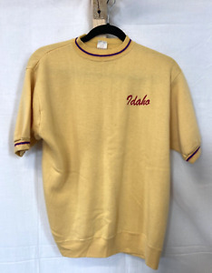 CHAMPION ORLON SWEATSHIRT  1960’s Yellow Vintage Idaho Short Sleeve