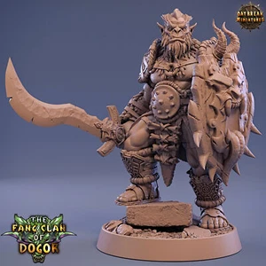 Bugbear Manbrand Gorr, D&D Wargaming Fantasy Goblin Fighter Barbarian Miniature - Picture 1 of 3
