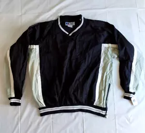 Vintage RUSSELL ATHLETICS 3XL Lightweight Windwear V-Neck Jacket BLACK - Bild 1 von 14