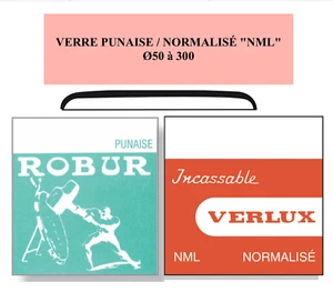Verre de montre Plexiglas Normalisé/Punaise "NML" Ø50 à 300 VERLUX ROBUR - Photo 1/3