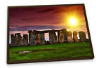Stonehenge Sonnenuntergang Wahrzeichen LEINWAND SCHWIMMENDER RAHMEN Wandkunst Druck Bild