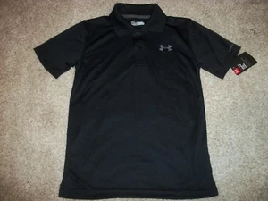 UNDER ARMOUR New NWT Boys Youth Kids Polo Shirt Black 6 7 - Picture 1 of 1