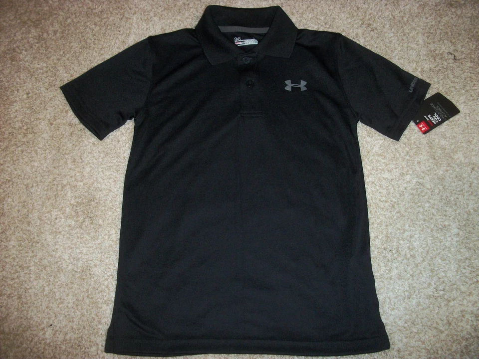 UNDER ARMOUR New NWT Boys Youth Kids Polo Shirt Black 6 7 - Image 1 of 1