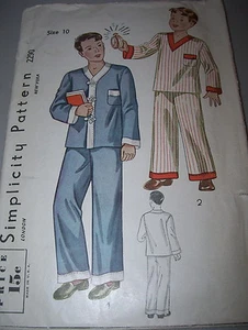🌺 1930's (1934 ? ) SIMPLICITY #2290-BOYS VINTAGE TWO STYLE PAJAMAS PATTERN 10 - Picture 1 of 2