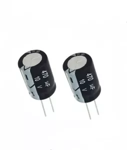 2x Elko radial 470µF ( 470uF ) 10V 105°C Elektrolytkondensator - Bild 1 von 2