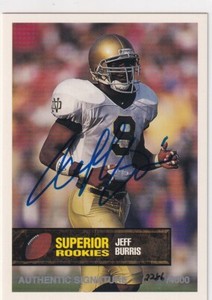 1994 SUPERIOR ROOKIES AUTOGRAPHS /4000 RC JEFF BURRIS AUTO ROOKIE GE-3454