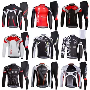 Herren Radfahren Radsport Radtrikot Fahrradtrikot Radhosen Fahrradhose Langarm - Bild 1 von 31